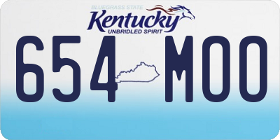KY license plate 654MOO