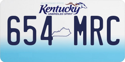 KY license plate 654MRC