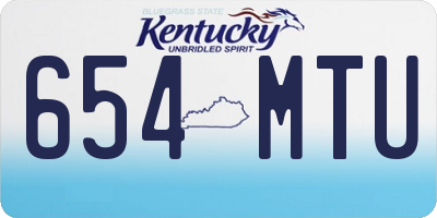 KY license plate 654MTU