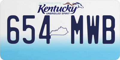KY license plate 654MWB