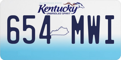 KY license plate 654MWI