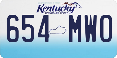 KY license plate 654MWO