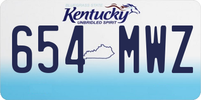 KY license plate 654MWZ