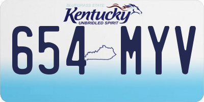 KY license plate 654MYV