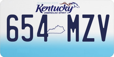 KY license plate 654MZV