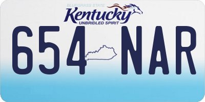 KY license plate 654NAR