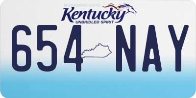 KY license plate 654NAY