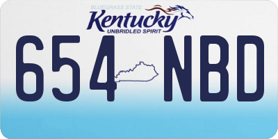 KY license plate 654NBD