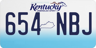 KY license plate 654NBJ