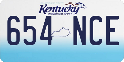 KY license plate 654NCE