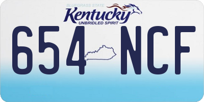 KY license plate 654NCF