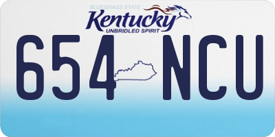 KY license plate 654NCU