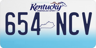 KY license plate 654NCV