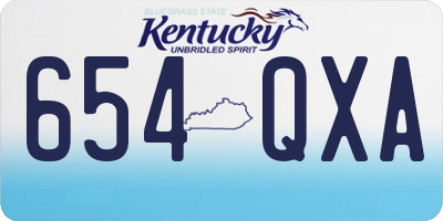 KY license plate 654QXA