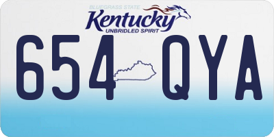 KY license plate 654QYA