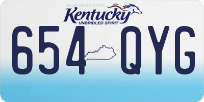 KY license plate 654QYG