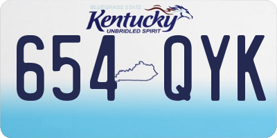 KY license plate 654QYK