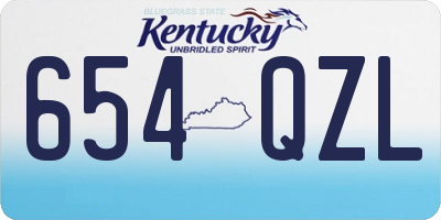KY license plate 654QZL