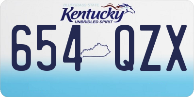 KY license plate 654QZX