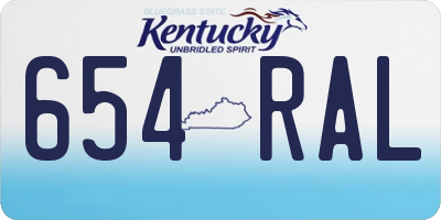 KY license plate 654RAL