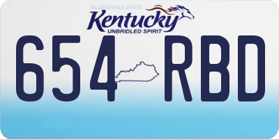 KY license plate 654RBD