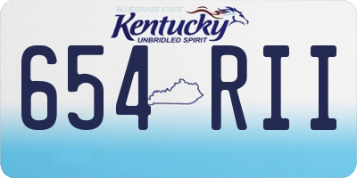 KY license plate 654RII
