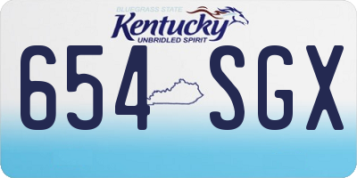 KY license plate 654SGX