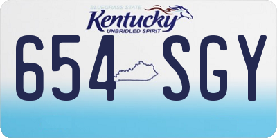 KY license plate 654SGY