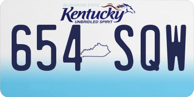 KY license plate 654SQW