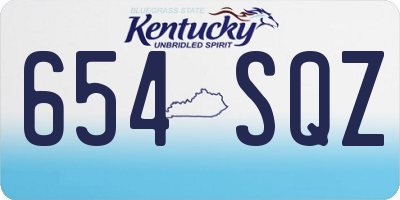 KY license plate 654SQZ