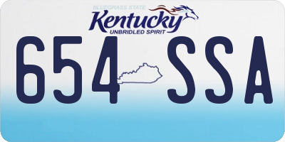 KY license plate 654SSA