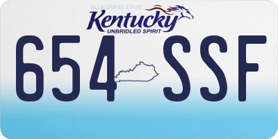 KY license plate 654SSF