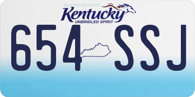 KY license plate 654SSJ