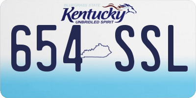 KY license plate 654SSL
