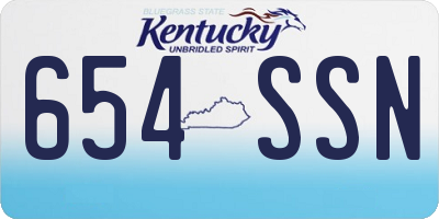 KY license plate 654SSN