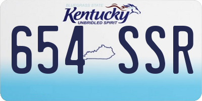KY license plate 654SSR