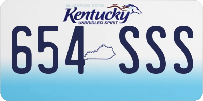 KY license plate 654SSS