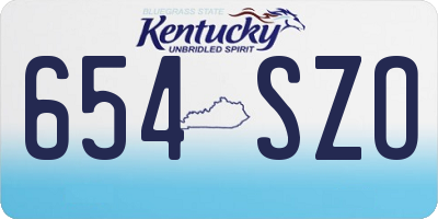 KY license plate 654SZO