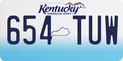 KY license plate 654TUW