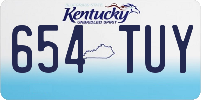 KY license plate 654TUY