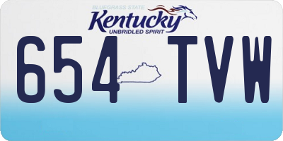 KY license plate 654TVW