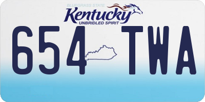 KY license plate 654TWA
