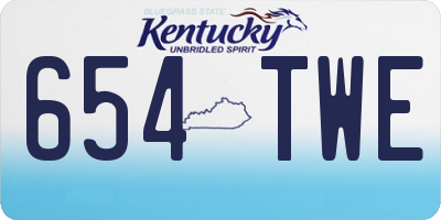 KY license plate 654TWE