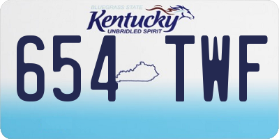 KY license plate 654TWF