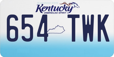 KY license plate 654TWK