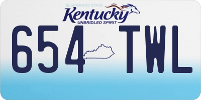 KY license plate 654TWL