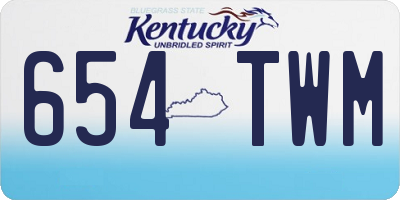 KY license plate 654TWM