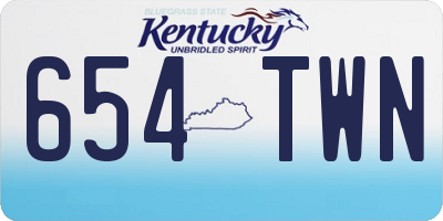 KY license plate 654TWN