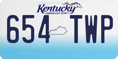 KY license plate 654TWP