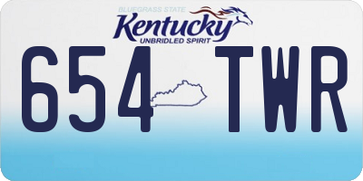 KY license plate 654TWR